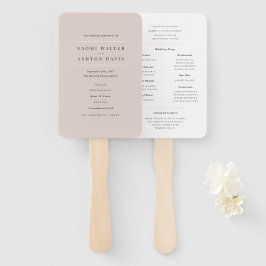 Abanico Programa Elegante de Matrimonio Neutral