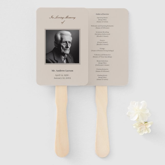 Abanico Programa Elegante de Orden de Servicio en Monument (Anverso y reverso)