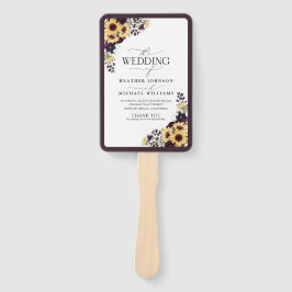 Abanico Programa Elegante Plum Purple Sunflower Watercolor