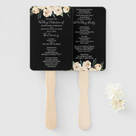 Abanico Programa Floral Beige Rubor Black Wedding