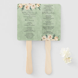 Abanico Programa Floral Beige Rubor Sage Green Wedding