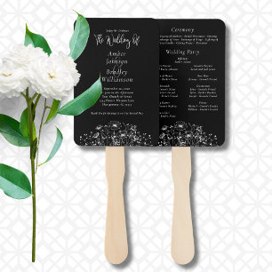 Abanico Programa Floral Botánica Floral de Flor Negra Blan