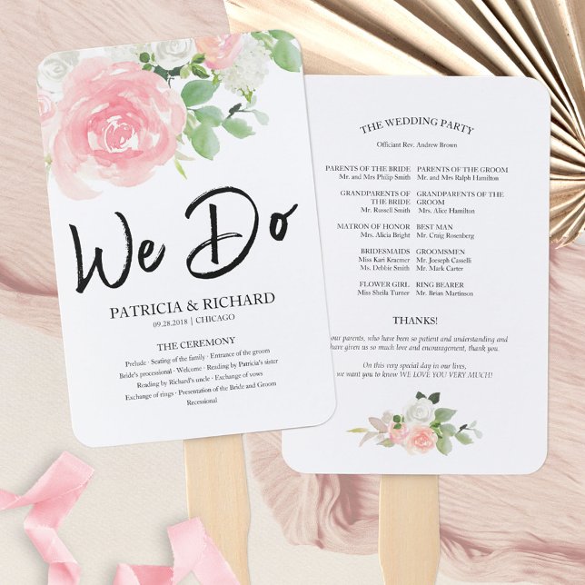 Abanico Programa Floral de Bodas con Rosas Rosadas We Do P (Subido por el creador)