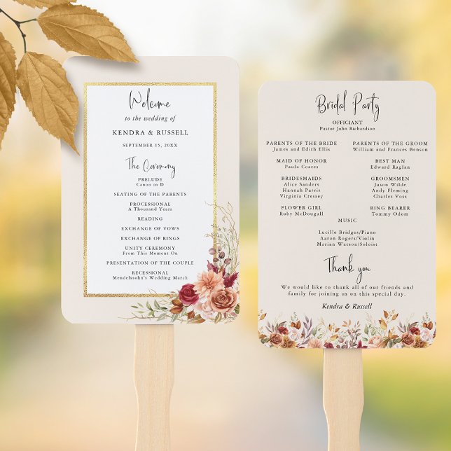 Abanico Programa Floral de Terracotta Otoño Dorado (Subido por el creador)