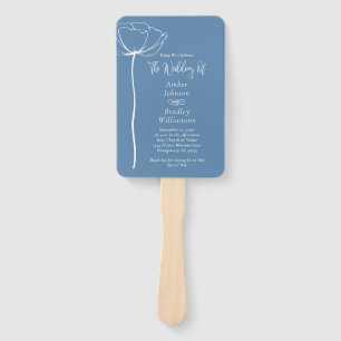 Abanico Programa floral mínimo negrita blanca azul tradici