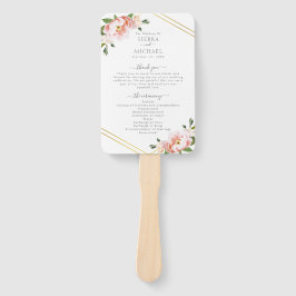 Abanico Programa Floral Rubor Gold Dusty Blue Wedding