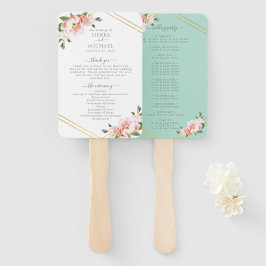 Abanico Programa Floral Rubor Gold Mint Green Wedding