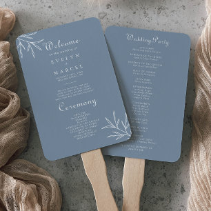 Abanico Programa formal mínimo de casamiento azul turbio