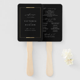 Abanico Programa Framed Elegance Black Simple Wedding