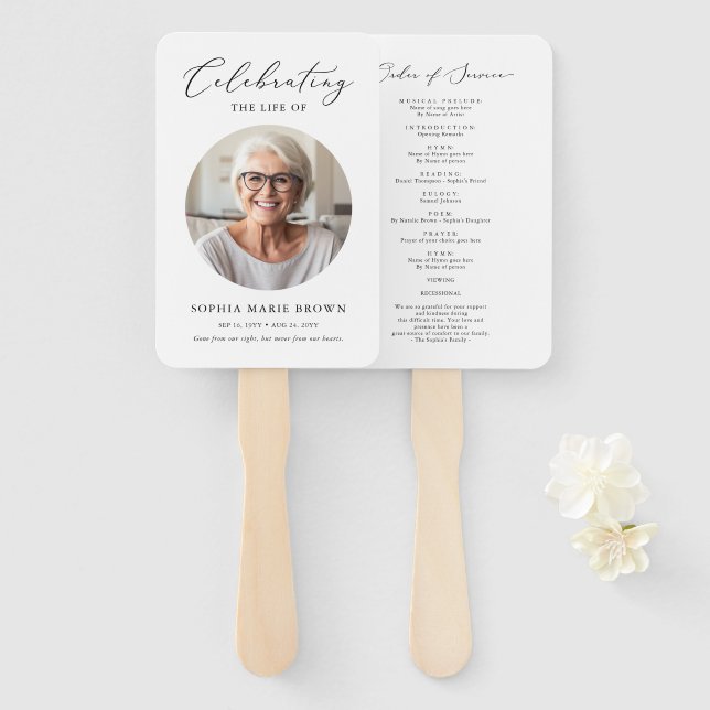 Abanico Programa Funeral Obituario De Orden De Servicio (Anverso y reverso)