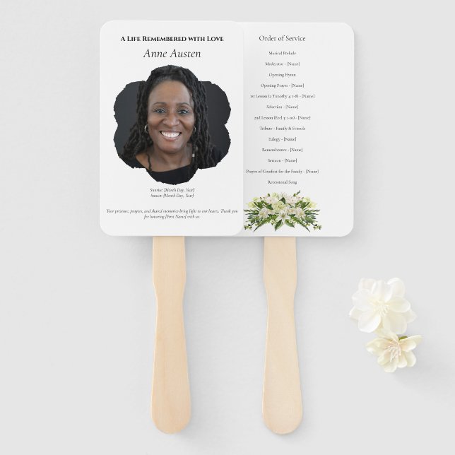 Abanico Programa Funeral Ventilador Espiritual y Confortab (Anverso y reverso)