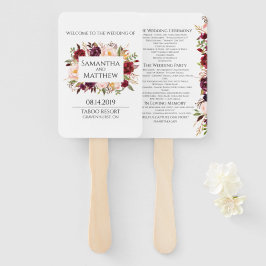 Abanico Programa Marsala Bordeado de Matrimonio