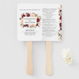 Abanico Programa Marsala Bordeado de Matrimonio
