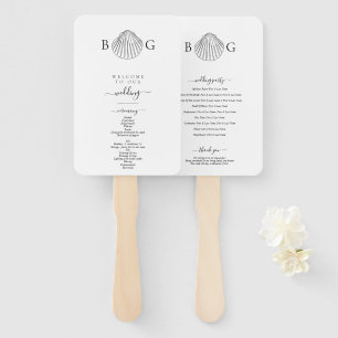 Abanico Programa minimalista de Boda en Monograma de Encla