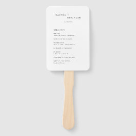 Abanico Programa minimalista de Ceremonia Boda Simple