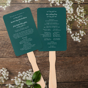 Abanico Programa moderno de boda elegante ceremonia esmera
