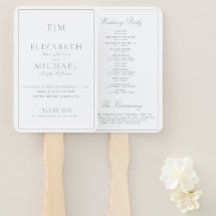 Programa moderno de bodas con escritura verde en m