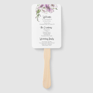 Abanico Programa moderno de bodas con pansy