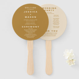 Abanico Programa moderno de Boho Earth Tone Circle Wedding