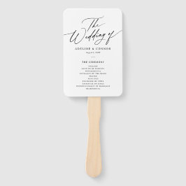 Abanico Programa moderno de casamiento de caligrafía Minim