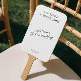 Abanico Programa moderno de fans para bodas en blanco y ne