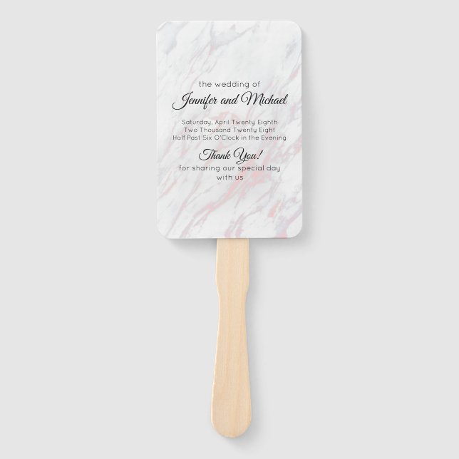 Abanico Programa moderno de mármol rosa y gris (Anverso)