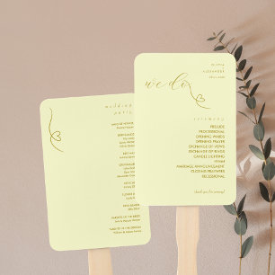 Abanico Programa moderno de matrimonio en bloques de color