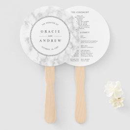 Abanico Programa moderno de matrimonio en mármol blanco