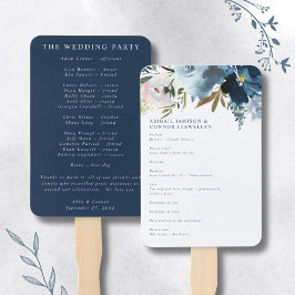 Abanico Programa Navy & Dusty Blue Elegant Floral Watercol