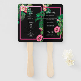 Abanico Programa Neon Pink Tropical Retro Wedding