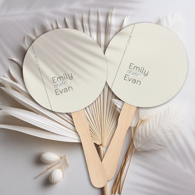 Abanico Programa Neutral Moderno de Boda Minimalista (Subido por el creador)
