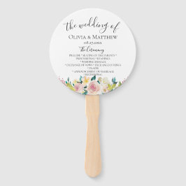 Abanico Programa Pastel de Bodas Florales