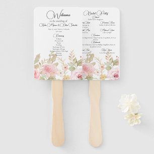 Abanico Programa Personalizado de Boda con Diseño Floral E