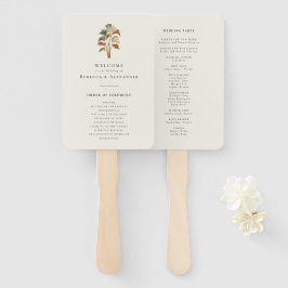 Abanico Programa Personalizado de Bodas tropicales de árbo