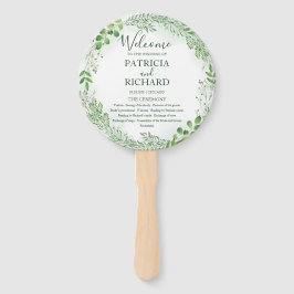 Abanico Programa Redondo de Boda de Vegetación Romántica