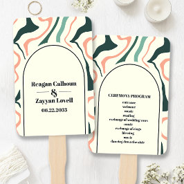 Abanico Programa Retro Swirl Arch Mint Green Pink Wedding