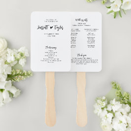 Abanico Programa Romantic Lovely Heart Script Wedding