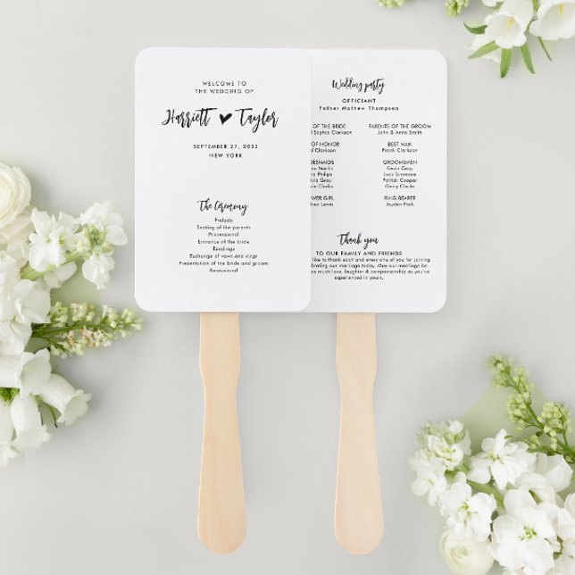 Abanico Programa Romantic Lovely Heart Script Wedding (Subido por el creador)