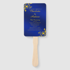 Abanico Programa Royal Blue and Gold Wedding