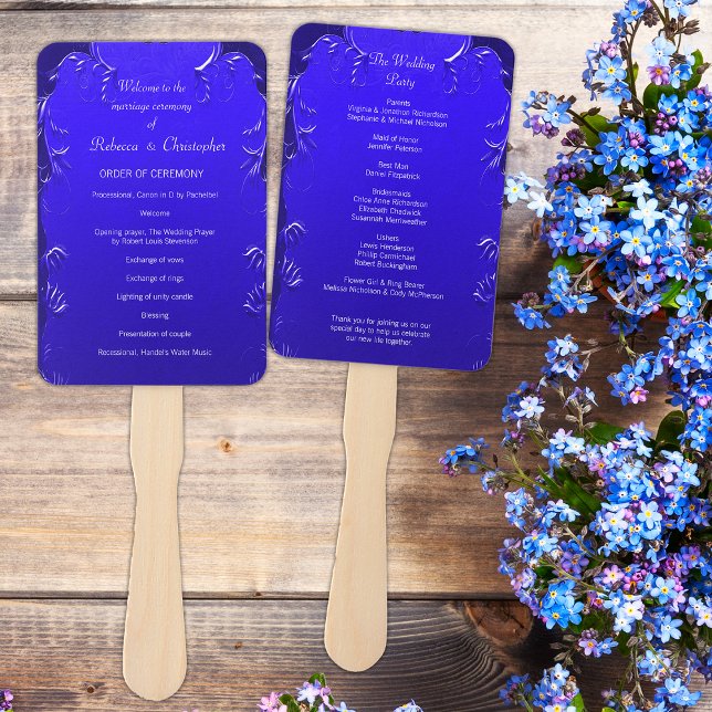 Abanico Programa Royal Blue Elegance Wedding (Subido por el creador)