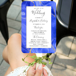 Abanico Programa Royal Blue Gold Agate Wedding