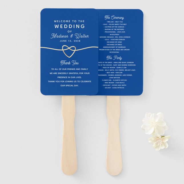 Abanico Programa Royal Blue Wedding (Anverso y reverso)