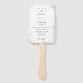 Abanico Programa Rubor Dusty Blue Watercolor Floral Weddin