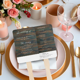 Abanico Programa Rustic Dark Wood Wedding