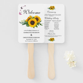 Abanico Programa Rustic Sunflowers & Butterfly Wedding