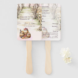 Abanico Programa Rústico de Boda de Vinos Inspirado en la 