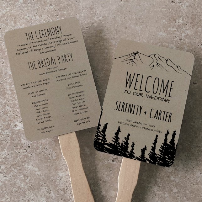 Abanico Programa Rústico de Bodas de Montaña Woodsy (Subido por el creador)