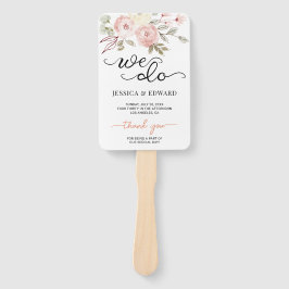 Abanico Programa Salmon Floral Elegante Boda Oscura