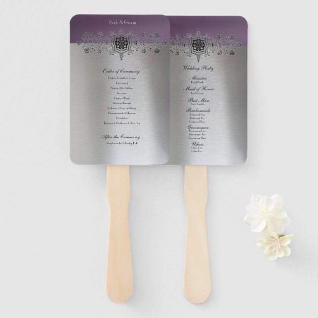 Abanico Programa Silver Purple Wedding (Anverso y reverso)