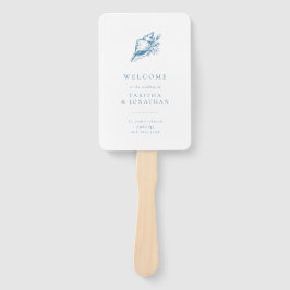 Abanico Programa simple de bodas de conchas marinas de col